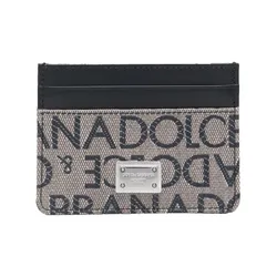 Ví Đựng Thẻ Dolce & Gabbana D&G Jacquard Card Holder In Multicolor BP0330AJ70589875 Màu Nâu Đen