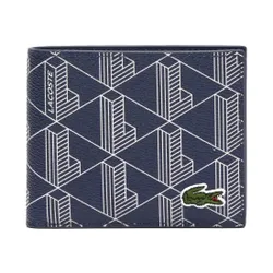 Ví Lacoste The Blend Monogram Print NH4483BG Màu Xanh Navy