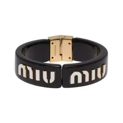 Vòng Đeo Tay Miu Miu Plex 23SS Màu Đen Size S