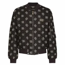 Áo Bomber Nam Dolce & Gabbana D&G Stretch Jacquard Jacket Màu Đen Hoạ Tiết