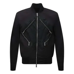 Áo Khoác Nam Dsquared2 Zipped Nylon Jacket S71AN0277 Màu Đen Size 46