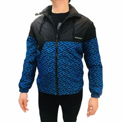 Áo Khoác Nam Versace Street Style Logo Jackets 04CF54EABA Màu Xanh Đen Size 44