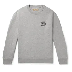 Áo Nỉ Nam Burberry Logo Embroidered Sweatshirt 1074654 Màu Xám