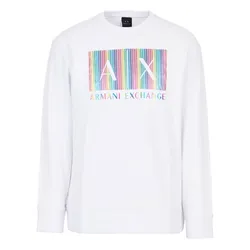Áo Nỉ Sweater Nam Armani Exchange Pride Capsule Hooded Logo Print Sweatshirt 3RZMHRZJBAZ GE03 Màu Trắng Size S