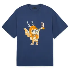 Áo Phông MLB Overfit Boston Red Sox 3ATSQ0141-43NYS Tshirt Màu Xanh Navy