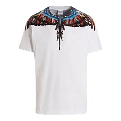 Áo Phông Nam Marcelo Burlon White With Grizzly Wings Printed Tshirt CMAA018S23JER0020125 Màu Trắng