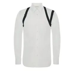 Áo Sơ Mi Nam Alexander Mcqueen Cage Harness Shirt In White Màu Trắng Size S