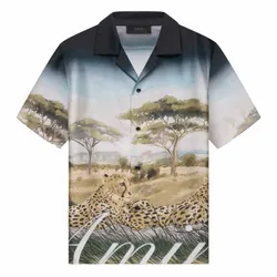 Áo Sơ Mi Nam Amiri Men’s Cheetah Print Bowling Shirt Phối Màu
