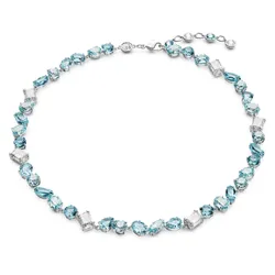 Dây Chuyền Nữ Swarovski Gema Necklace Mixed Cuts, Blue, Rhodium Plated 5666007 Màu Xanh Blue