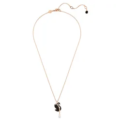 Dây Chuyền Nữ Swarovski Iconic Swan Pendant Swan Small Black Rose Gold-Tone Plated 5678045 Màu Đen/ Vàng Hồng