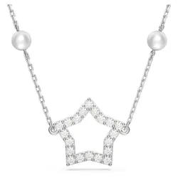 Dây Chuyền Nữ Swarovski Stella Necklace Star, White, Rhodium Plated 5645379 Màu Bạc