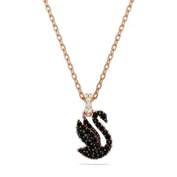 Dây Chuyền Nữ Swarovski Swan Pendant Swan, Small, Black, Rose Gold-Tone Plated 5678046 Màu Đen