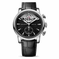 Đồng Hồ Nam Arnold & Son TEC1 Tourbillon Escapement Chronograph Palladium Màu Đen