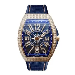 Đồng Hồ Nam Franck Muller V41 Diamond Rose Gold Màu Xanh Dương