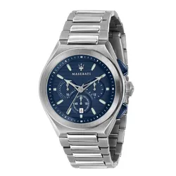 Đồng Hồ Nam Maserati Triconic Chronograph Quartz Blue Dial Men's Watch R8873639001 Màu Bạc 