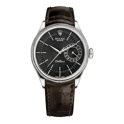 Đồng Hồ Nam Rolex Cellini Date 39mm White Gold Black Brown 50519-0014 Màu Đen Bạc
