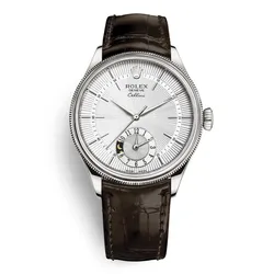 Đồng Hồ Nam Rolex Cellini Dual Time 39mm White Gold Silver 50529-0009 Màu Đen Bạc