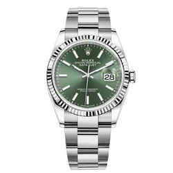 Đồng Hồ Nam Rolex Datejust 36 Olive Green Oyster 126234-0052 Màu Bạc