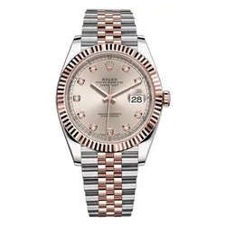 Đồng Hồ Nam Rolex Datejust 41mm 126331-0008 Sundust Màu Bạc Vàng Hồng