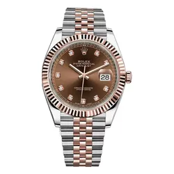 Đồng Hồ Nam Rolex Datejust 41mm Steel Everose Gold Chocolate Dial 126331-0004 Màu Bạc Vàng Hồng