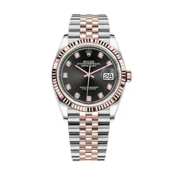Đồng Hồ Nam Rolex Steel Everose Rolesor Datejust 36mm Black Dial 126231-0019 Màu Bạc Vàng Hồng