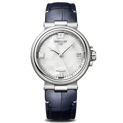Đồng Hồ Nữ Breguet Marine Automatic 33.8mm 9517ST/5W/984 Màu Xanh Bạc