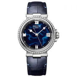 Đồng Hồ Nữ Breguet Marine Automatic 33.8mm 9518ST/E2/984/D000 Màu Xanh Bạc