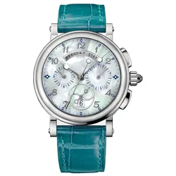 Đồng Hồ Nữ Breguet Marine Chronograph MOP Ladies 8827ST/5W/986 Màu Xanh Bạc