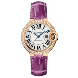 Đồng Hồ Nữ Cartier Ballon Bleu De 33mm WE902066 Violet Màu Tím / Vàng Hồng