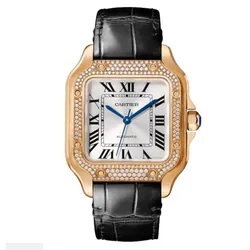 Đồng Hồ Nữ Cartier Santos De WJSA0012 35,1mm Màu Đen / Vàng Hồng
