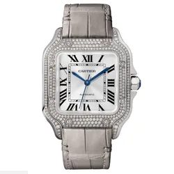 Đồng Hồ Nữ Cartier Santos De WJSA0014 35,1mm Màu Xám