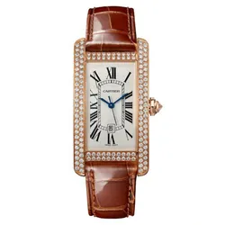 Đồng Hồ Nữ Cartier Tank Américaine WB704751 41.6mm Màu Nâu Trắng