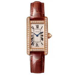 Đồng Hồ Nữ Cartier Tank Américaine WJTA0002 34.8mm  Màu Nâu/ Vàng Hồng