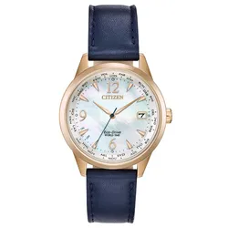 Đồng Hồ Nữ Citizen Eco-Drive FC8003-06D World Time Màu Xanh Vàng