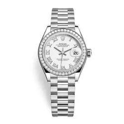 Đồng Hồ Nữ Rolex Lady-Datejust 28mm Platinum And White Dial 279136RBR-0013 Màu Bạc