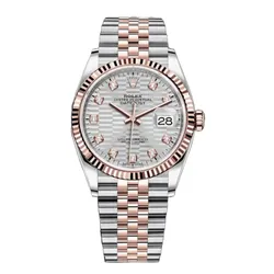 Đồng Hồ Rolex Datejust 36mm Grey Motif Dial 126231-0039 Màu Bạc Vàng Hồng