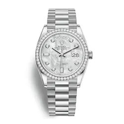 Đồng Hồ Rolex Day-Date 36mm White Gold 128349RBR-0004 Màu Bạc