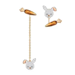 Khuyên Tai Nữ Swarovski 5374445 Rabbit And Carrot Asymmetric Earrings Màu Trắng Cam