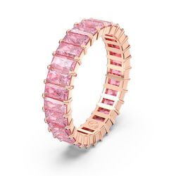 Nhẫn Nữ Swarovski Matrix Ring Baguette Cut, Pink, Rose Gold-Tone Plated 5647589 Màu Vàng Hồng