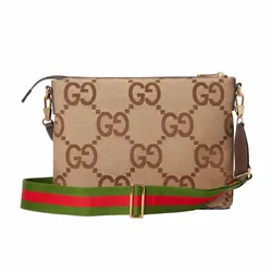 Túi Đeo Chéo Nam Gucci Jumbo GG Messenger Bag In Logo Canvas Màu Nâu