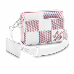 Túi Đeo Chéo Nam Louis Vuitton LV Trio Messenger Bag M20665 Màu Trắng Hồng