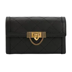 Túi Đeo Chéo Nữ Charles & Keith CNK Tallulah Quilted Push-Lock Clutch Black 70701372 Màu Đen
