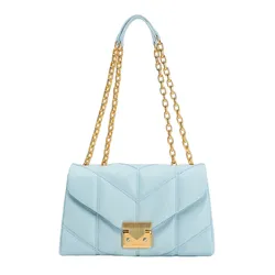 Túi Đeo Vai Nữ Charles & Keith CNK Eudora Chevron Trapeze Bag Blue 20671469 Màu Xanh Blue
