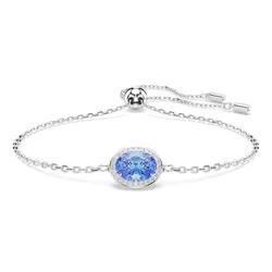 Vòng Đeo Tay Nữ Swarovski Constella Bracelet, Oval Cut, Blue, Rhodium Plated 5671895 Màu Xanh Blue
