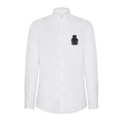 Áo Sơ Mi Dolce & Gabbana D&G Thêu Vương Miện G5EJ0ZGEI68 Màu Trắng Size 38