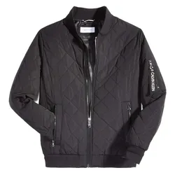 Áo Bomber Nam Calvin Klein CK Men's Quilted Baseball Jacket With Rib-Knit Trim Màu Đen Size S
