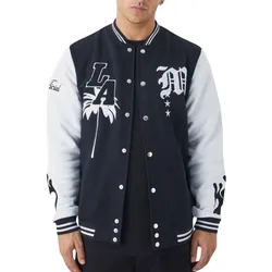 Áo Khoác Nam Boohooman Thêu Họa Tiết BMM61967 Màu Đen Trắng Size S
