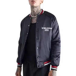 Áo Khoác Nam Boohooman Viền Đỏ BMM53287 Màu Đen Size M