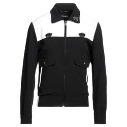 Áo Khoác Nam Dolce & Gabbana D&G Embellished Two-tone Crepe Track Jacket G9QQ6Z Màu Đen Trắng Size 48
