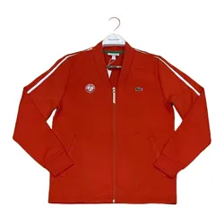 Áo Khoác Nỉ Nam Lacoste Men's Sport Roland Garros V-Neck Zip Sweatshirt Màu Cam Size 3